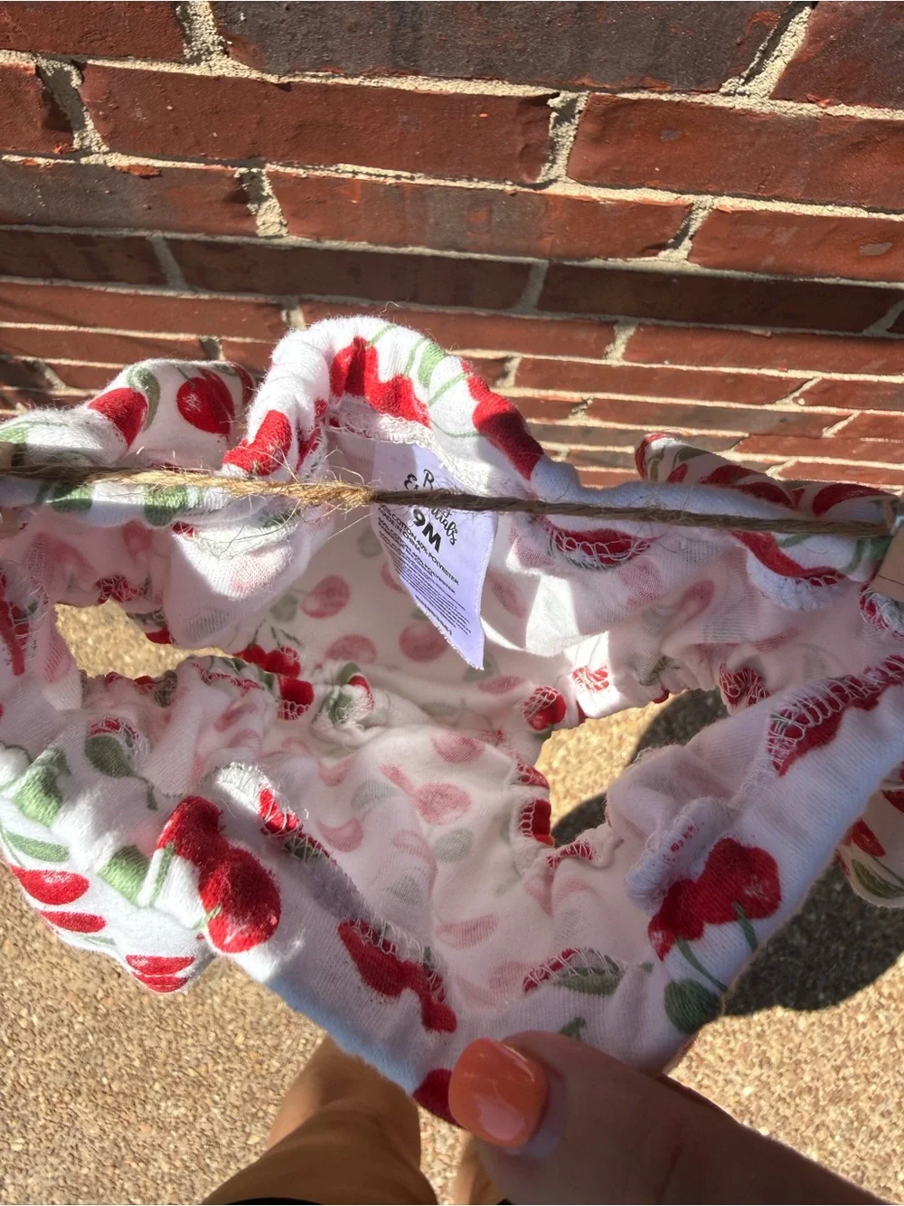 Baby Essentials Light Blue Ribbed Onesie with Cherry Skirt & Headband